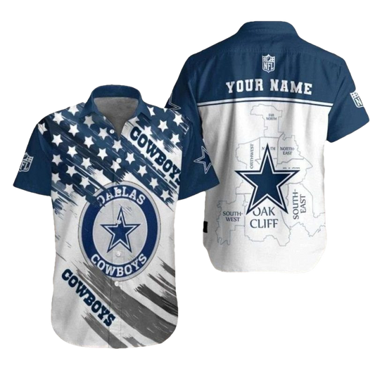 Personalized Dallas Cowboys Map Of Dallas Hawaiian Shirt - Moonbestprint