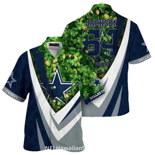 Personalized Dallas Cowboys Lucky Clover Theme Hawaiian Shirt - Moonbestprint