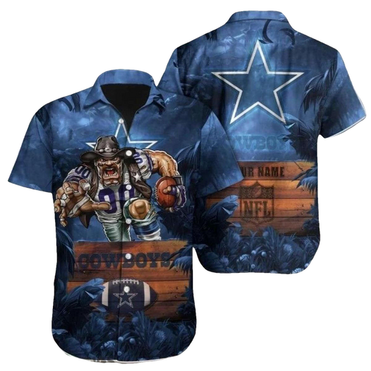 Personalized Dallas Cowboys Logo And Mascot Hawaiian Shirt - Moonbestprint