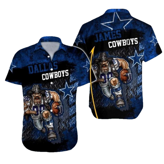 Personalized Dallas Cowboys Intense Football Warrior Art Hawaiian Shirt - Moonbestprint