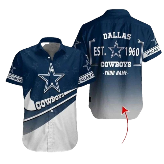 Personalized Dallas Cowboys Heritage Stripe Est 1960 Hawaiian Shirt - Moonbestprint