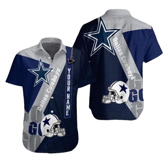 Personalized Dallas Cowboys Helmet And Logo Lovely Hawaiian Shirt - Moonbestprint