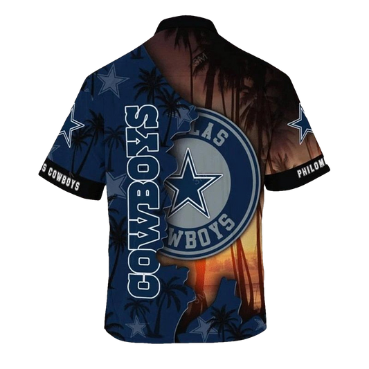 Personalized Dallas Cowboys Coconut Sunset Hawaiian Shirt - Moonbestprint