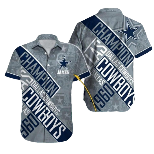 Personalized Dallas Cowboys Champion Legacy Graphics Hawaiian Shirt - Moonbestprint