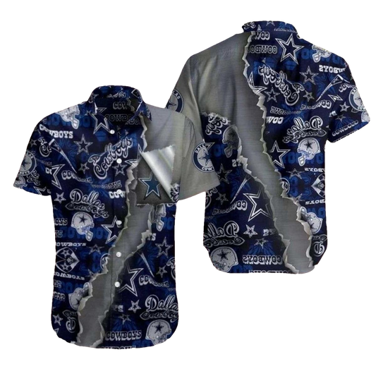 Dallas Cowboys Vintage Emblem Hawaiian Shirt - Moonbestprint