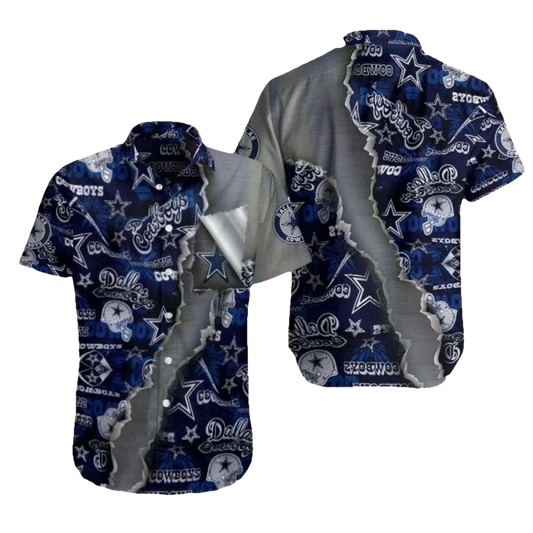 Dallas Cowboys Vintage Emblem Hawaiian Shirt - Moonbestprint