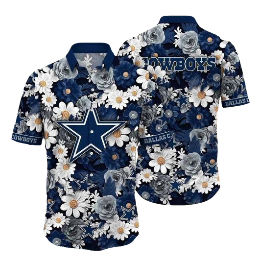 Dallas Cowboys Vintage Flower Accent Hawaiian Shirt - Moonbestprint