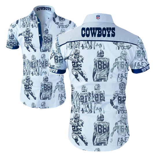 Dallas Cowboys Vintage Cartoon Player Hawaiian Shirt - Moonbestprint