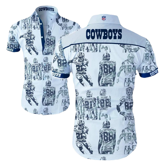 Dallas Cowboys Vintage Cartoon Player Hawaiian Shirt - Moonbestprint