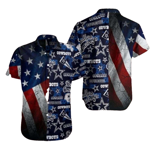 Dallas Cowboys Vintage American Pride Red White And Blue Hawaiian Shirt - Moonbestprint