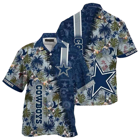 Dallas Cowboys Tropical Nights Starlight Silhouettes Hawaiian Shirt - Moonbestprint