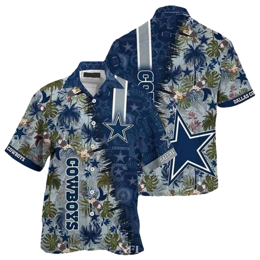 Dallas Cowboys Tropical Nights Starlight Silhouettes Hawaiian Shirt - Moonbestprint