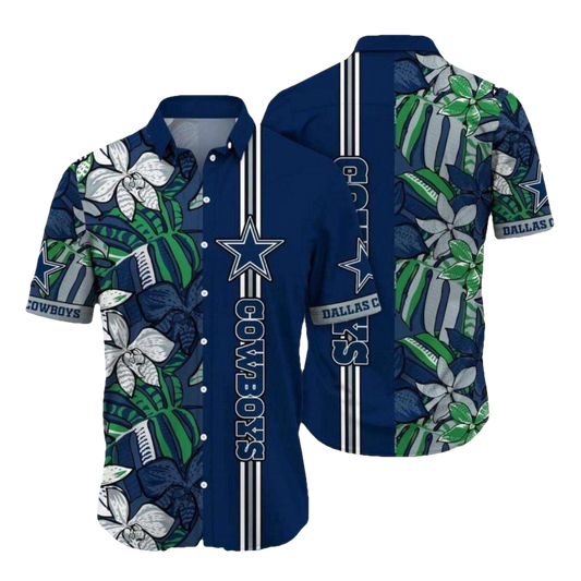Dallas Cowboys Tropical Floral Design Hawaiian Shirt - Moonbestprint