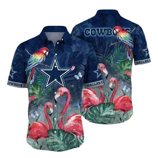 Dallas Cowboys Tropical Bird Of Paradise Hawaiian Shirt - Moonbestprint