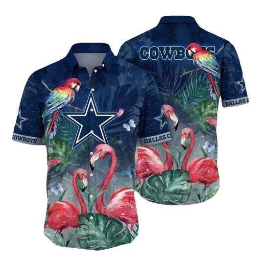 Dallas Cowboys Tropical Bird Of Paradise Hawaiian Shirt - Moonbestprint