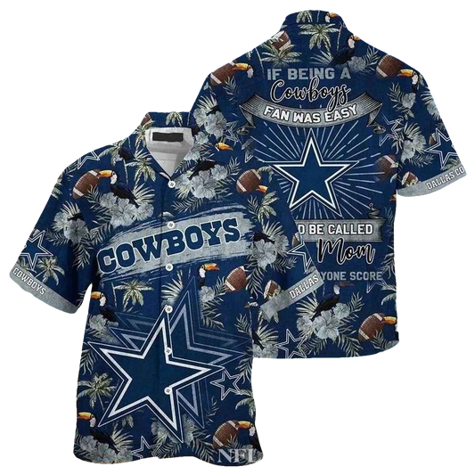 Dallas Cowboys Toucan Tropical Mom Tribute Blem Hawaiian Shirt - Moonbestprint