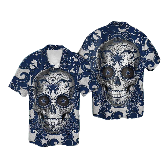 Dallas Cowboys Sugar Skull Hawaiian Shirt - Moonbestprint