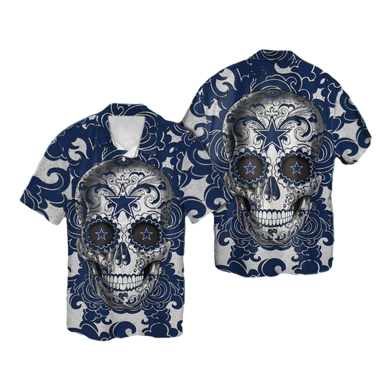 Dallas Cowboys Sugar Skull Hawaiian Shirt - Moonbestprint