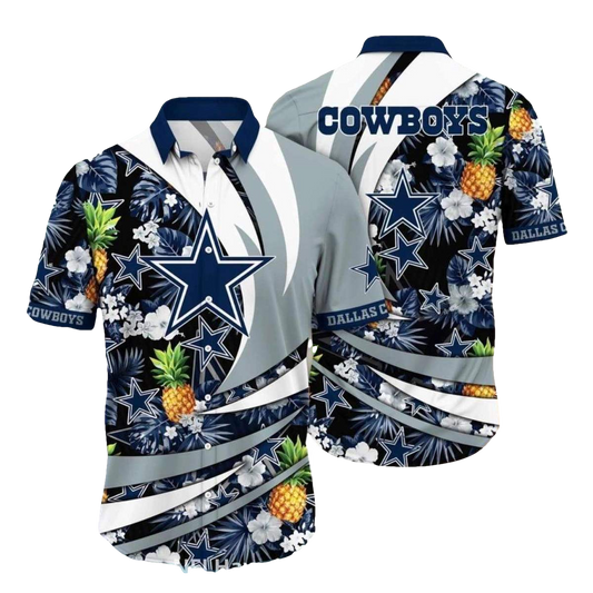 Dallas Cowboys Pineapple And Floral Hawaiian Shirt - Moonbestprint