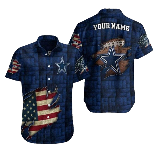Dallas Cowboys Patriotic Super Man Hawaiian Shirt - Moonbestprint