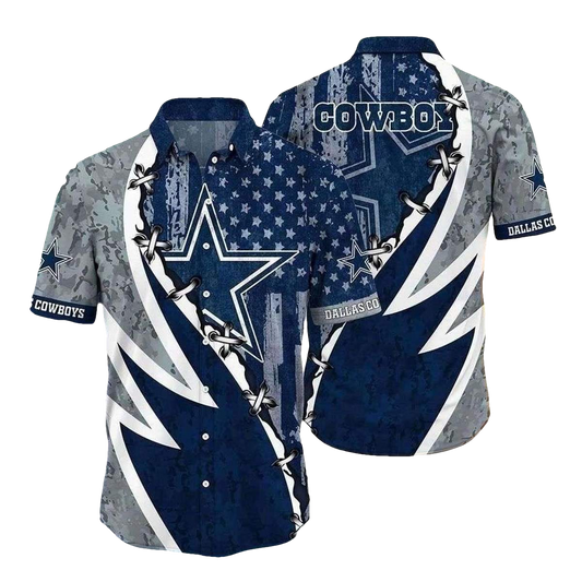 Dallas Cowboys Patriotic American Flag Hawaiian Shirt - Moonbestprint