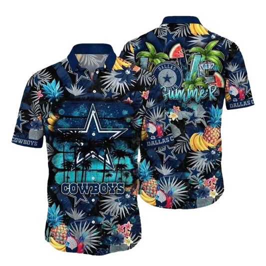 Dallas Cowboys Palm Trees And Star Showers Hawaiian Shirt - Moonbestprint