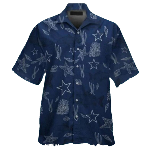 Dallas Cowboys Ocean Coral And Starfish Hawaiian Shirt - Moonbestprint