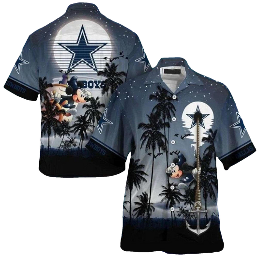 Dallas Cowboys Navigator Mickey Hawaiian Shirt - Moonbestprint