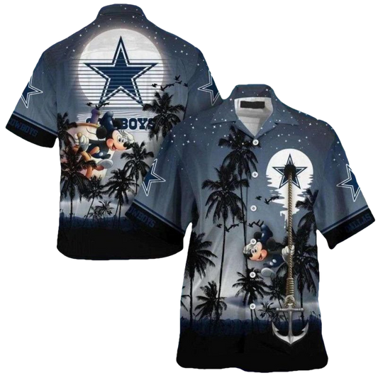 Dallas Cowboys Navigator Mickey Hawaiian Shirt - Moonbestprint