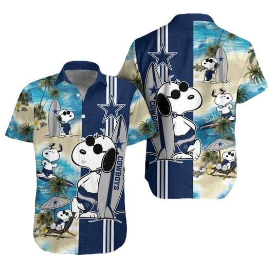 Dallas Cowboys Middily Snoopy Surfing Hawaiian Shirt - Moonbestprint
