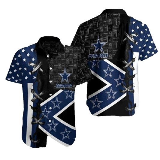 Dallas Cowboys Lone Star Lace Up Design Hawaiian Shirt - Moonbestprint