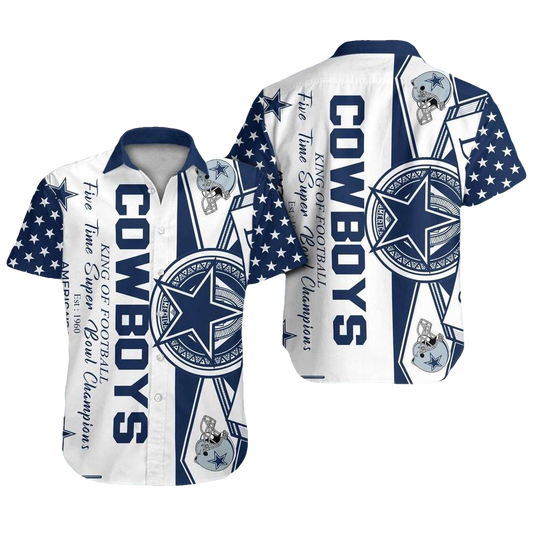 Dallas Cowboys Logo Retro White Hawaiian Shirt - Moonbestprint