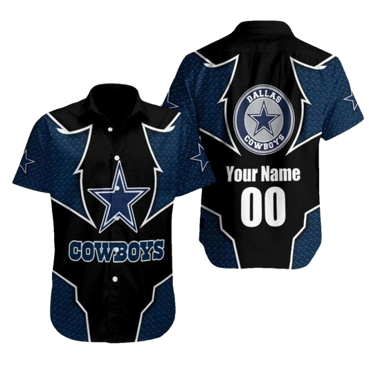 Dallas Cowboys Logo In My Heart Dark Blue Vibes Hawaiian Shirt - Moonbestprint