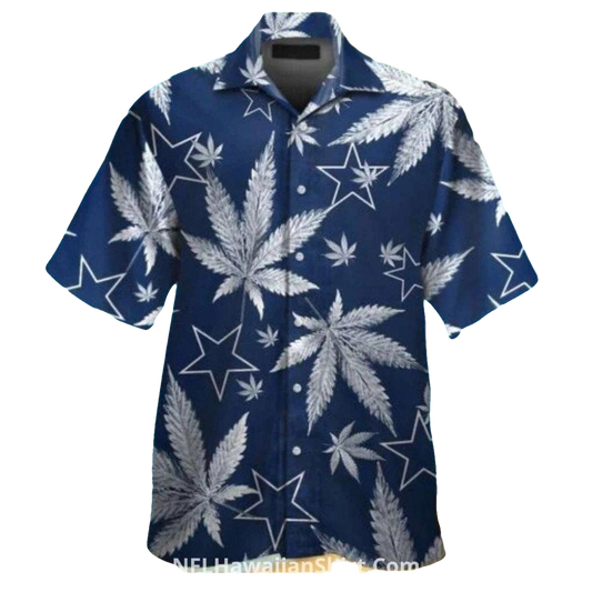 Dallas Cowboys Logo And Weed Leaf Tropical Hawaiian Shirt - Moonbestprint