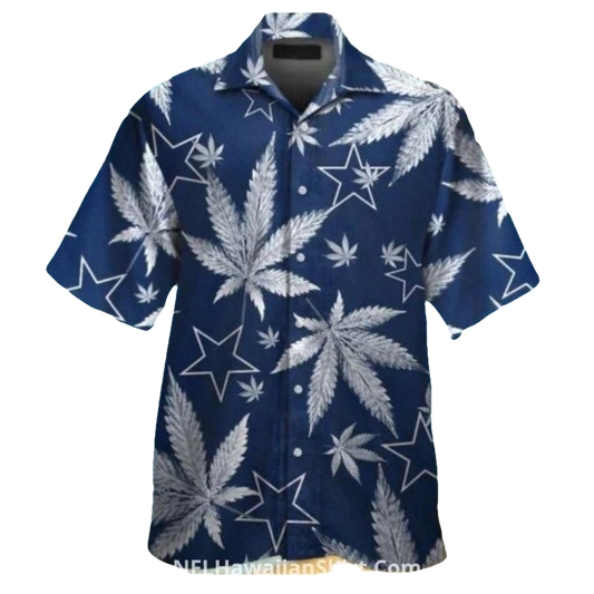 Dallas Cowboys Logo And Weed Leaf Tropical Hawaiian Shirt - Moonbestprint