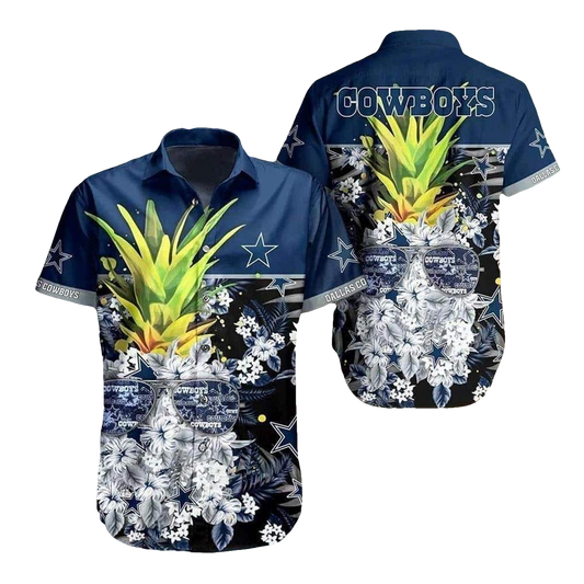 Dallas Cowboys Logo And Pineapple Tropical Pattern Hawaiian Shirt - Moonbestprint