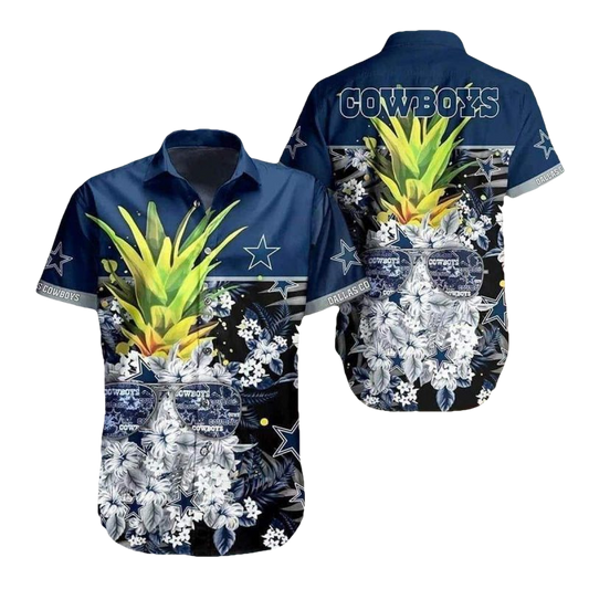 Dallas Cowboys Logo And Pineapple Tropical Pattern Hawaiian Shirt - Moonbestprint