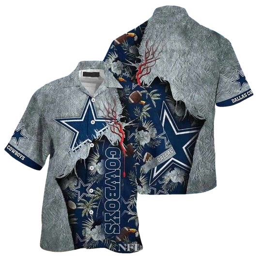 Dallas Cowboys Lightning Strike Grey Jesus Hawaiian Shirt - Moonbestprint