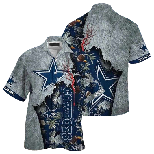 Dallas Cowboys Lightning Strike Grey Jesus Hawaiian Shirt - Moonbestprint