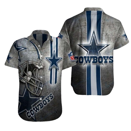 Dallas Cowboys Intage Helmet Streak Hawaiian Shirt - Moonbestprint