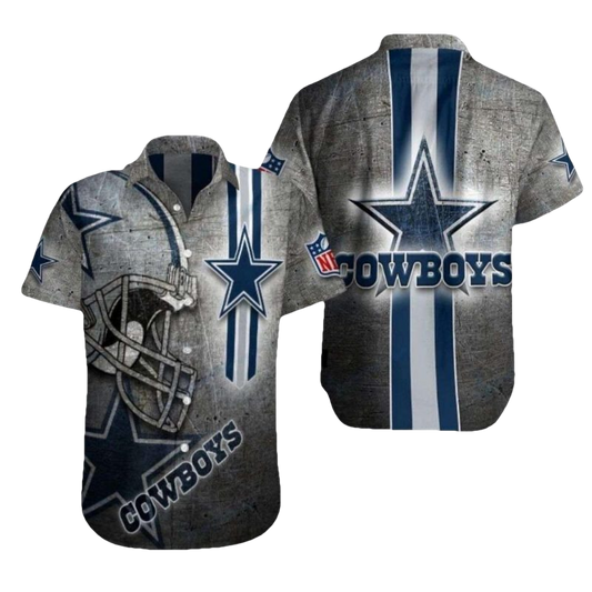 Dallas Cowboys Intage Helmet Streak Hawaiian Shirt - Moonbestprint