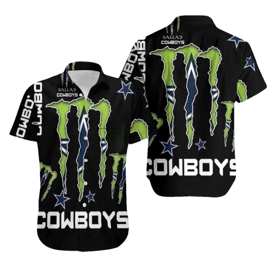 Dallas Cowboys Green Claw Energy Drink Theme Hawaiian Shirt - Moonbestprint
