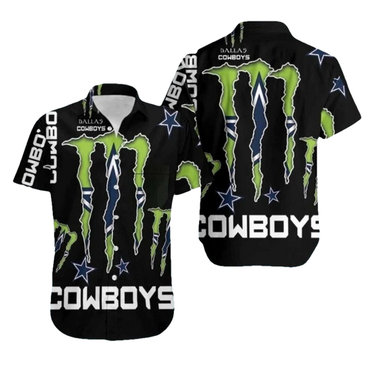 Dallas Cowboys Green Claw Energy Drink Theme Hawaiian Shirt - Moonbestprint