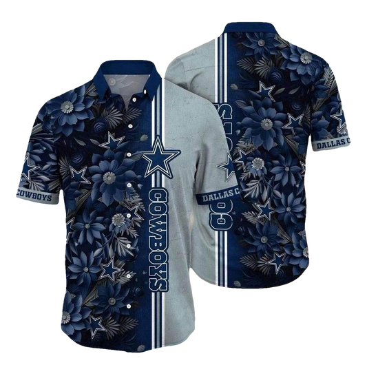 Dallas Cowboys Floral Starlight Symphony Hawaiian Shirt - Moonbestprint