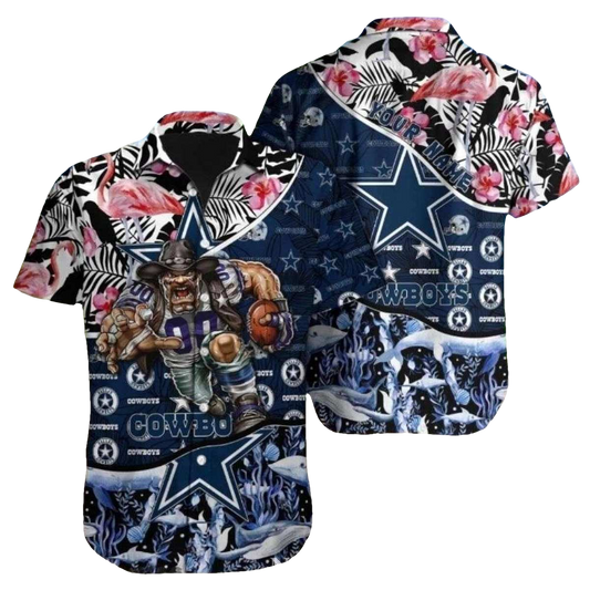 Dallas Cowboys Floral Star Showdown Hawaiian Shirt - Moonbestprint