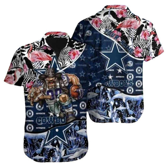 Dallas Cowboys Floral Star Showdown Hawaiian Shirt - Moonbestprint