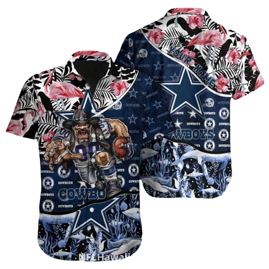 Dallas Cowboys Flamingo Tropical Warrior Hawaiian Shirt - Moonbestprint