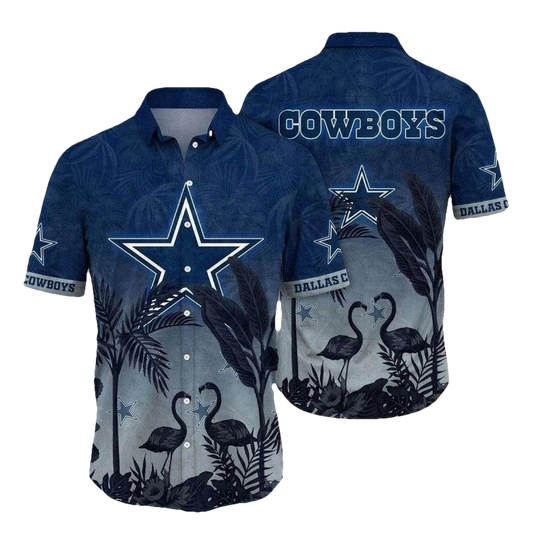 Dallas Cowboys Flamingo Sunset Tropical Hawaiian Shirt - Moonbestprint