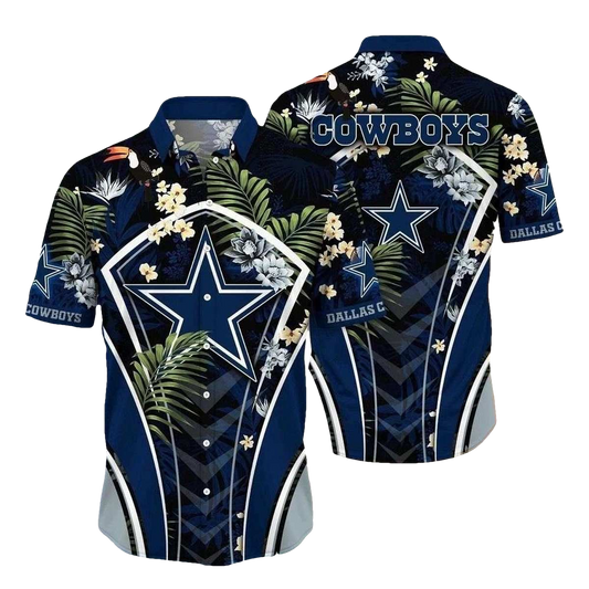 Dallas Cowboys Exotic Flora Tropical Night Blossom Hawaiian Shirt - Moonbestprint