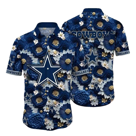 Dallas Cowboys Evening Bloom Elegance Hawaiian Shirt - Moonbestprint